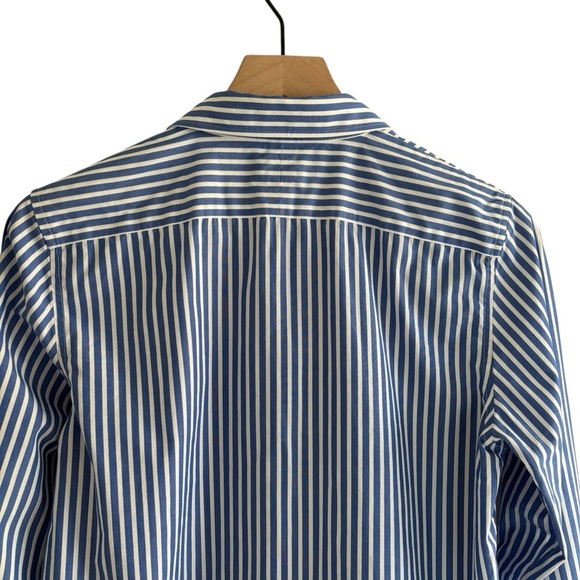 Chaps No Iron Button-Down Shirt Size Medium Striped Business Casual Preppy - Picture 9 of 14